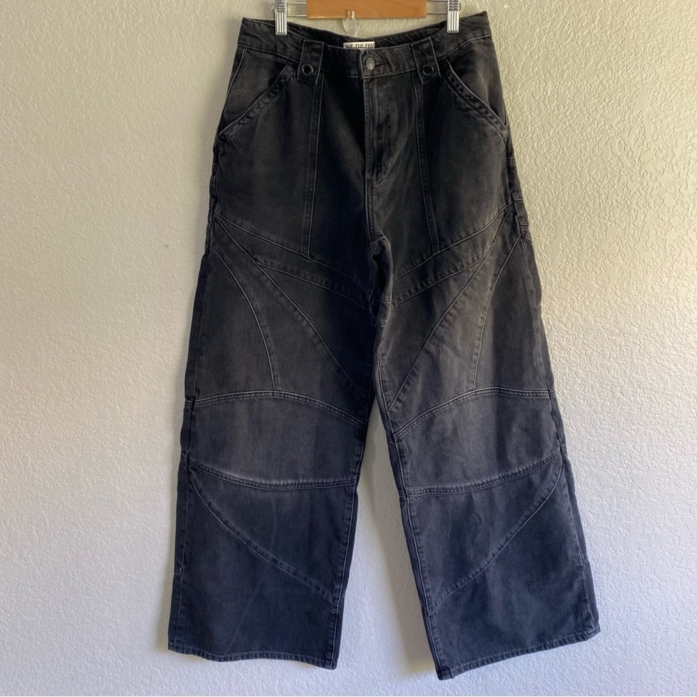 NEW Free People We The Free Unknown Reasons Moto Straight Jeans - Picture 2 of 8
